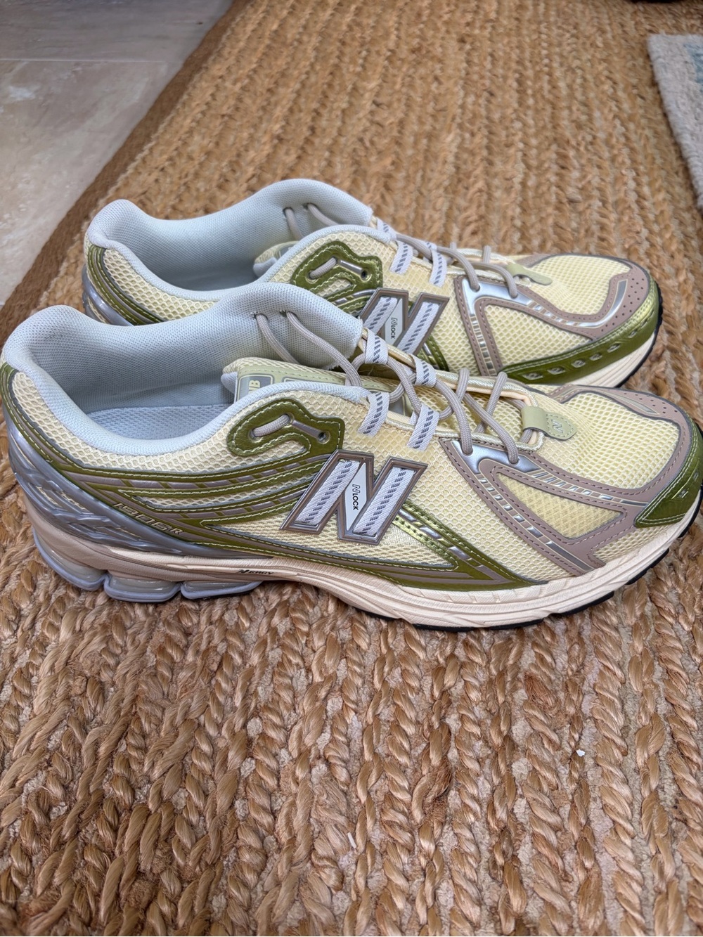 Men’s New Balance 1806R Yellow Green and Parchment Athletic Shoes